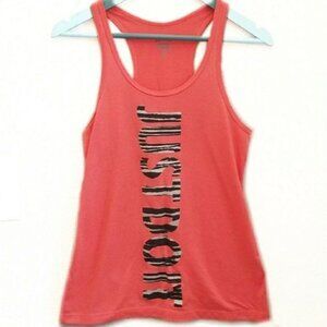 Nike Dri-Fit Racerback Tank Top Just Do It Print Pink gym yoga summer running